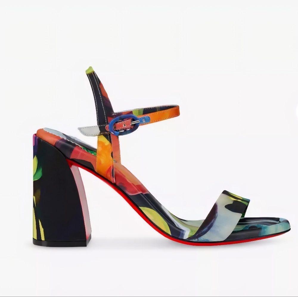 $945 Christian Louboutin Miss Jane 85 Flower Satin Sandals EU 39.5 US 9.5 BNIB
